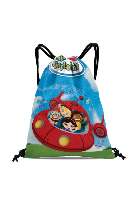 Drawstring Backpack for Little Einsteins Party Favor Bags Sackpack Adults Women Men Sports for Gym Travel Swimming Hiking Camping Tote Bag 11.8 15.7 in