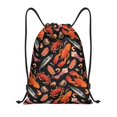 thumbnail image 1 of Drawstring Backpack - Lobster Squid Crab Splash Proof Small Drawstring Gym Bag for Women Men, Cinch Sports String Bag Backpack for Travel Swimming Beach, 1 of 8