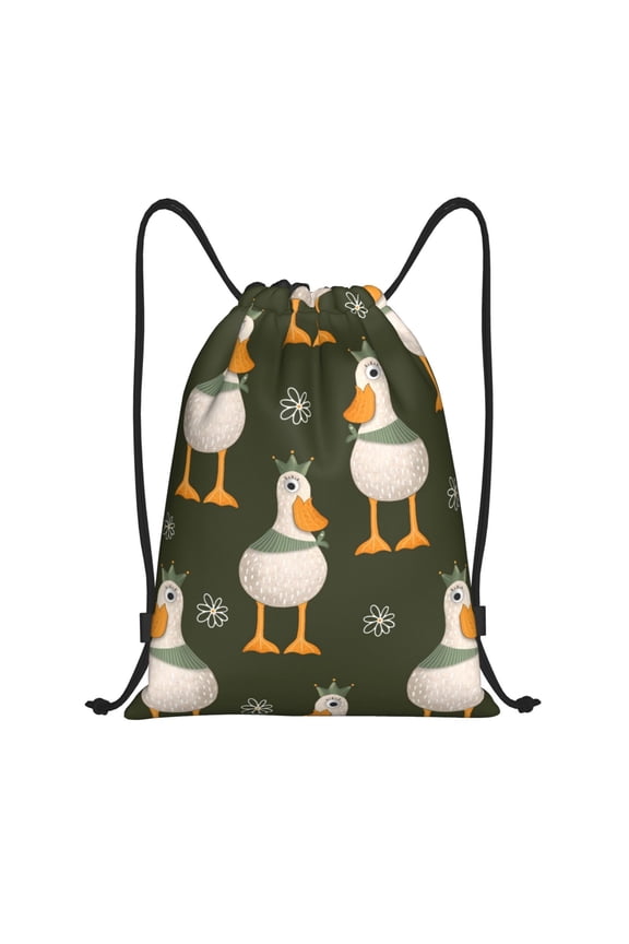 Drawstring Backpack - Mallard Ducks Wild Birds Splash Proof Small Drawstring Gym Bag for Women Men, Cinch Sports String Bag Backpack for Travel Swimming Beach