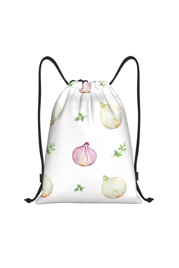 Drawstring Backpack - Minimalist Onion leaf Splash Proof Small Drawstring Gym Bag for Women Men, Cinch Sports String Bag Backpack for Travel Swimming Beach