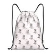 thumbnail image 1 of Drawstring Backpack - Modern Cartoon Cow Print Boots Splash Proof Small Drawstring Gym Bag for Women Men, Cinch Sports String Bag Backpack for Travel Swimming Beach, 1 of 8