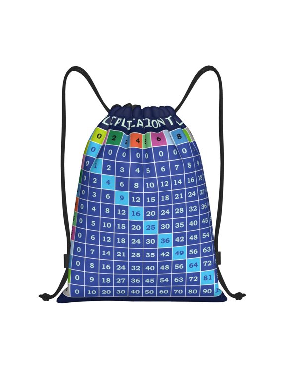 Drawstring Backpack - Multiplication Table Splash Proof Small Drawstring Gym Bag for Women Men, Cinch Sports String Bag Backpack for Travel Swimming Beach