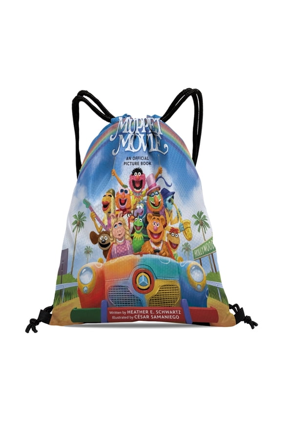 Drawstring Backpack for The Muppets Drawstring Bags Adults Women Men Party Favor Bags Sports for Gym Travel Swimming Hiking Camping Tote Bag 11.8  15.7 in