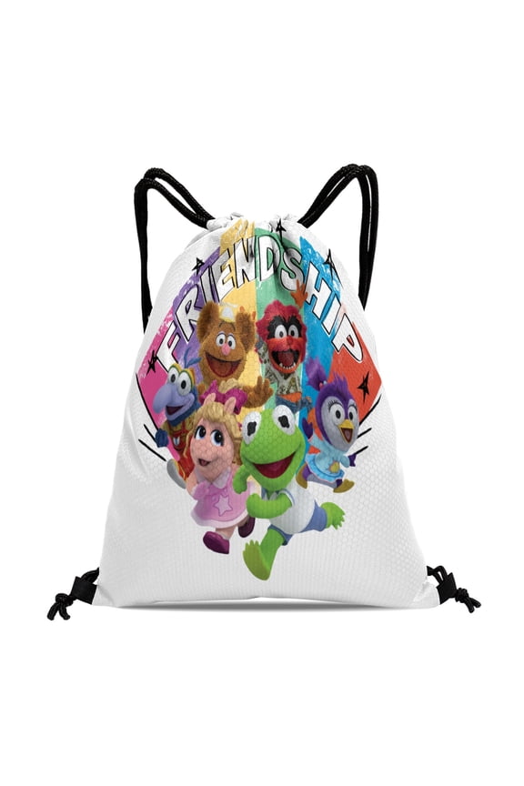 Drawstring Backpack for The Muppets Drawstring Pocket Adults Women Men Party Favor Bags Sports for Gym Travel Swimming Hiking Camping Tote Bag 11.8  15.7 in