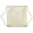 thumbnail image 1 of Canvas Drawstring Backpack - Natural, 14-1/2" × 13-1/2", 1 of 1