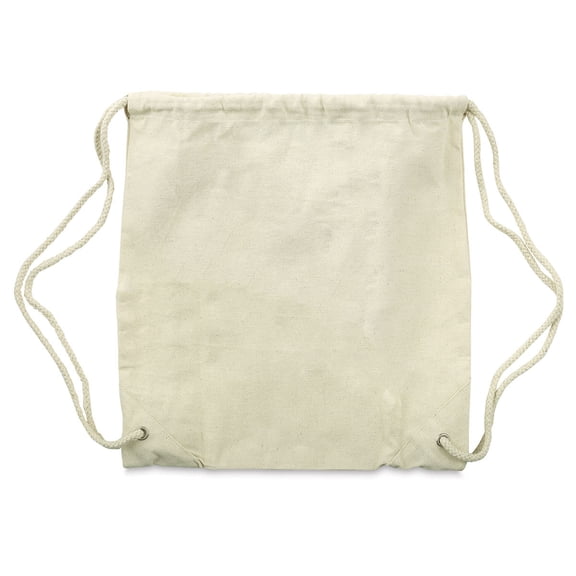 Canvas Drawstring Backpack - Natural, 14-1/2"  13-1/2"