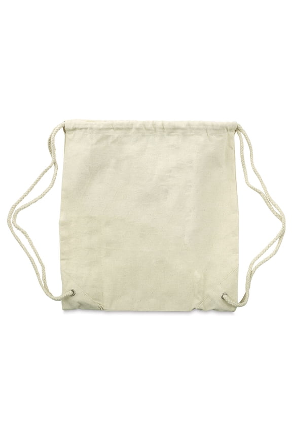 Canvas Drawstring Backpack - Natural, 14-1/2"  13-1/2"