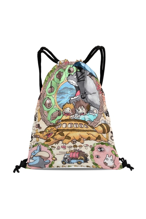 Drawstring Backpack for My Neighbor Totoro Sackpack Women Men Adults Party Favor Bags Sports for Gym Travel Swimming Hiking Camping Tote Bag 11.8  15.7 in