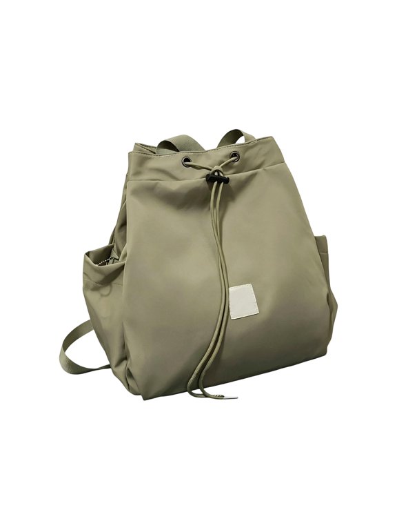 Drawstring Backpack Nylon Bucket Backpack Lightweight Water Resistant Travel Daypack Work Backpack School Backpack for Daily Use Commute School Travel
