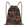 thumbnail image 1 of Drawstring Backpack - Orange Grey Camouflage Splash Proof Small Drawstring Gym Bag for Women Men, Cinch Sports String Bag Backpack for Travel Swimming Beach, 1 of 8