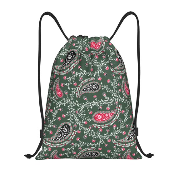 Drawstring Backpack, Paisley Pattern No.9091 Light Waterproof Sports ...