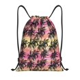 thumbnail image 1 of Drawstring Backpack - Palm tree_AA Splash Proof Small Drawstring Gym Bag for Women Men, Cinch Sports String Bag Backpack for Travel Swimming Beach, 1 of 8