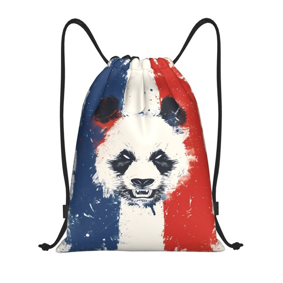 Drawstring Backpack - Panda Graffiti Art Splash Proof Small Drawstring Gym Bag for Women Men, Cinch Sports String Bag Backpack for Travel Swimming Beach