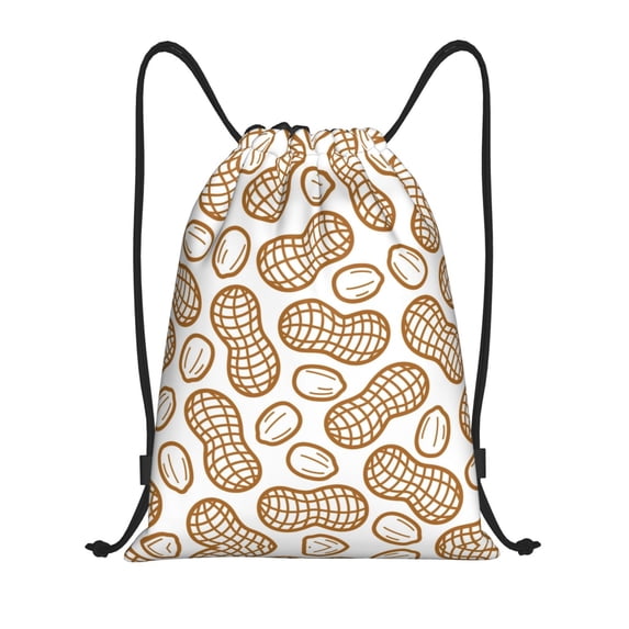 Drawstring Backpack - Peanuts7 Splash Proof Small Drawstring Gym Bag for Women Men, Cinch Sports String Bag Backpack for Travel Swimming Beach