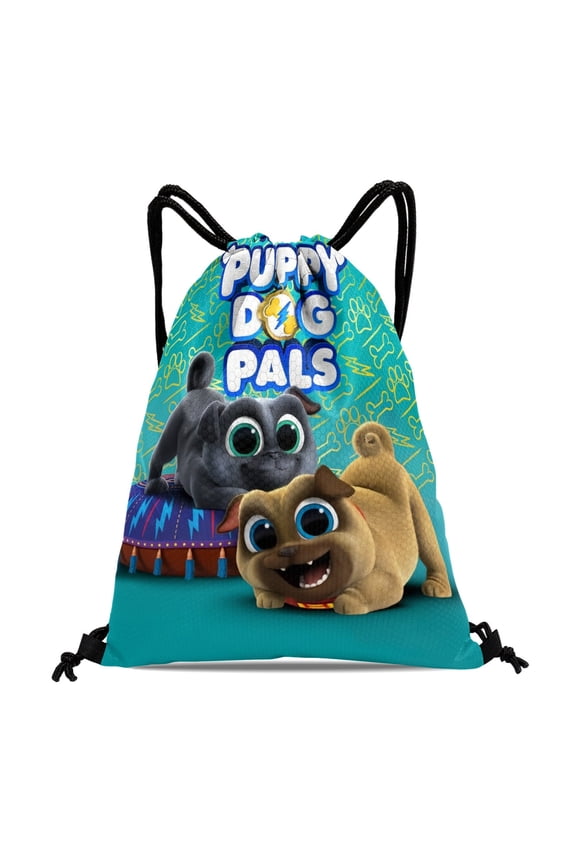 Drawstring Backpack for Puppy Dog Pals Sackpack Adults Women Men Party Favor Bags Sports for Gym Travel Swimming Hiking Camping Tote Bag 11.8 15.7 in
