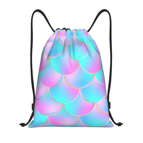Drawstring Backpack, Purple Dragon Scales Light Waterproof Sports Gym Bag Draw String Back Bag for Men Women, Sackpack Cinch Workout Bag for Sports, Travel, Swimming, Beach