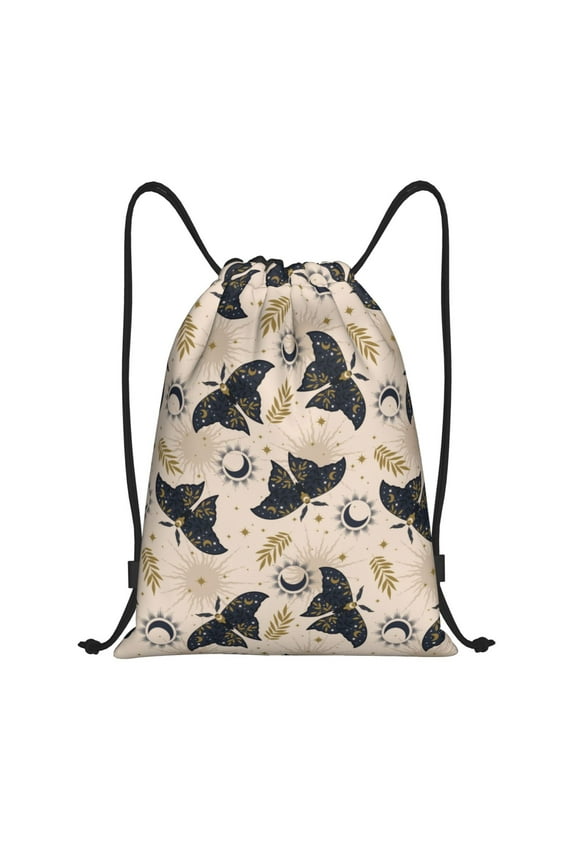 Drawstring Backpack - Ramadan moth Splash Proof Small Drawstring Gym Bag for Women Men, Cinch Sports String Bag Backpack for Travel Swimming Beach