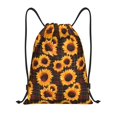 thumbnail image 1 of Drawstring Backpack - Red Black Plaid Sunflower Splash Proof Small Drawstring Gym Bag for Women Men, Cinch Sports String Bag Backpack for Travel Swimming Beach, 1 of 8