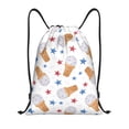 thumbnail image 1 of Drawstring Backpack - Red Blue Stars Ice Cream Print Splash Proof Small Drawstring Gym Bag for Women Men, Cinch Sports String Bag Backpack for Travel Swimming Beach, 1 of 8