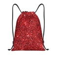 thumbnail image 1 of Drawstring Backpack - Red Glitter Splash Proof Small Drawstring Gym Bag for Women Men, Cinch Sports String Bag Backpack for Travel Swimming Beach, 1 of 8