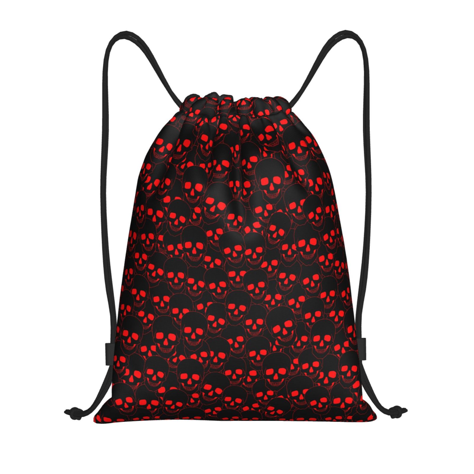 String Backpack Red Drawstring Backpack, Red Skulls A Light Waterproof Sports Gym Bag Draw ...