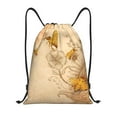 thumbnail image 1 of Drawstring Backpack - Retro Hand Drawn Honey Bees Sunflowers Splash Proof Small Drawstring Gym Bag for Women Men, Cinch Sports String Bag Backpack for Travel Swimming Beach, 1 of 8