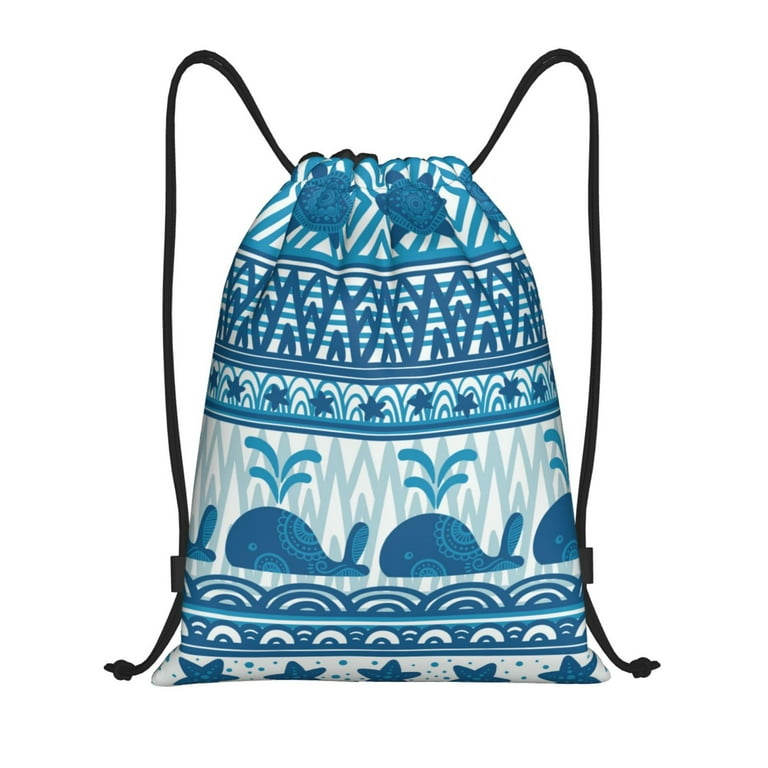 Drawstring Backpack Sea Underwater Animals Splash Proof Small