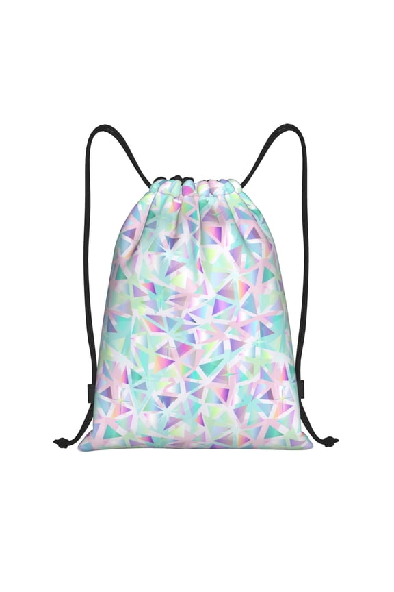 Drawstring Backpack - Sequins Splash Proof Small Drawstring Gym Bag for Women Men, Cinch Sports String Bag Backpack for Travel Swimming Beach