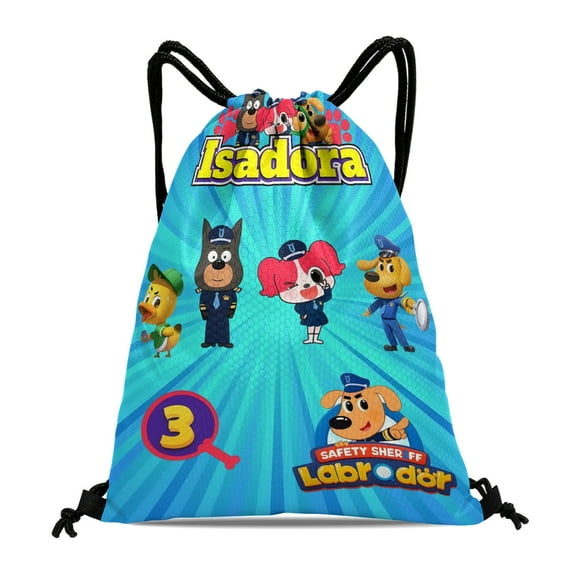 Drawstring Backpack for Sheriff Labrador Drawstring Pocket Adults Women Men Party Favor Bags Sports for Gym Travel Swimming Hiking Camping Tote Bag 11.8 × 15.7 in