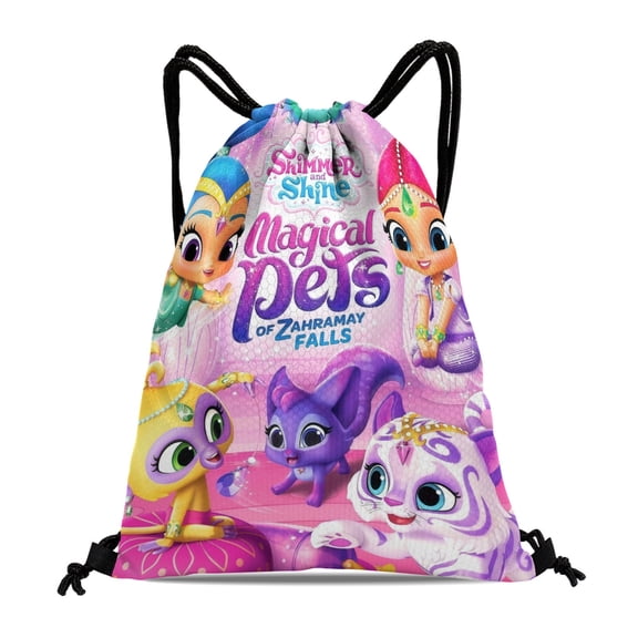 Drawstring Backpack for Shimmer and Shine Drawstring Pocket Adults Women Men Party Favor Bags Sports for Gym Travel Swimming Hiking Camping Tote Bag 11.8 15.7 in