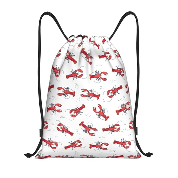 Drawstring Backpack - Shrimp No.9057 Splash Proof Small Drawstring Gym Bag for Women Men, Cinch Sports String Bag Backpack for Travel Swimming Beach