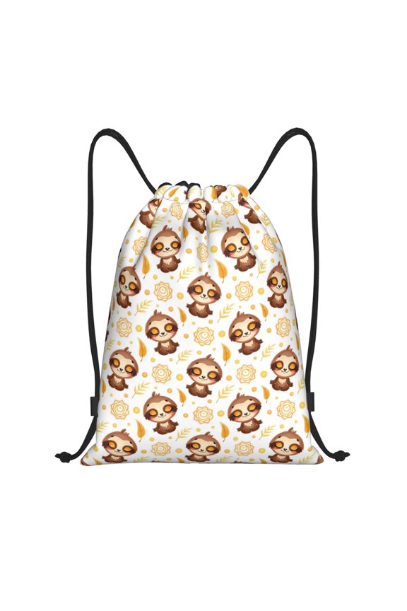Drawstring Backpack - Sloth Yoga Splash Proof Small Drawstring Gym Bag for Women Men, Cinch Sports String Bag Backpack for Travel Swimming Beach