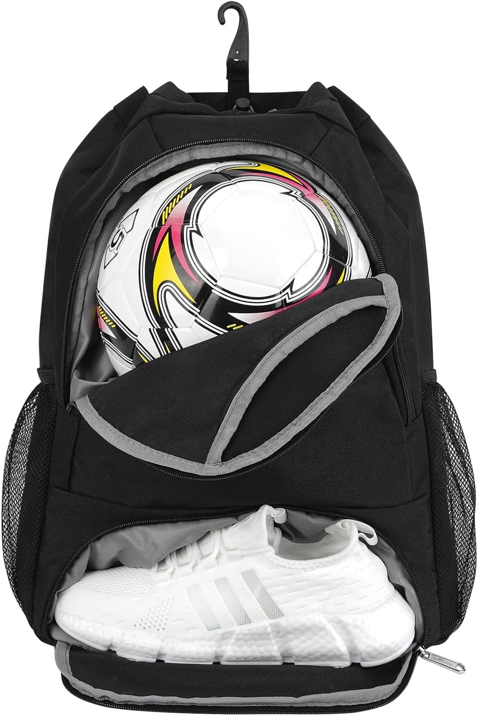 Athletic Drawstring Backpack, Sports Bag with Shoe, Ball Compartments ...