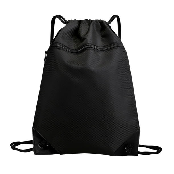 Drawstring Backpack Sports Bag with Front Zipper Pocket and Inner Pocket Sack Walmart Business Supplies