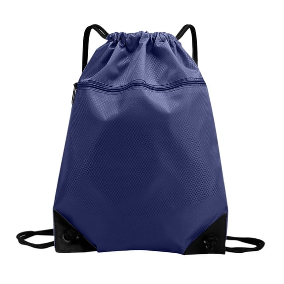 Drawstring Backpack - Sports Gym Bag with Front Zipper Pocket - Lightweight Waterproof Sackpack for Men & Women - Durable Swim Bag with Inner Pocket & Draw String Closure