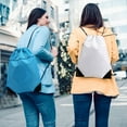 thumbnail image 1 of Drawstring Backpack - Sports Gym Bag with Front Zipper Pocket - Lightweight Waterproof Sackpack for Men & Women - Durable Swim Bag with Inner Pocket & Draw String Closure, 1 of 3