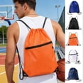 thumbnail image 1 of Drawstring Backpack Sports Gym Bag Large Capacity Lightweight Foldable Travel Swimming Beach Tote Nylon Pouch Customizable Design Versatile Use, 1 of 6
