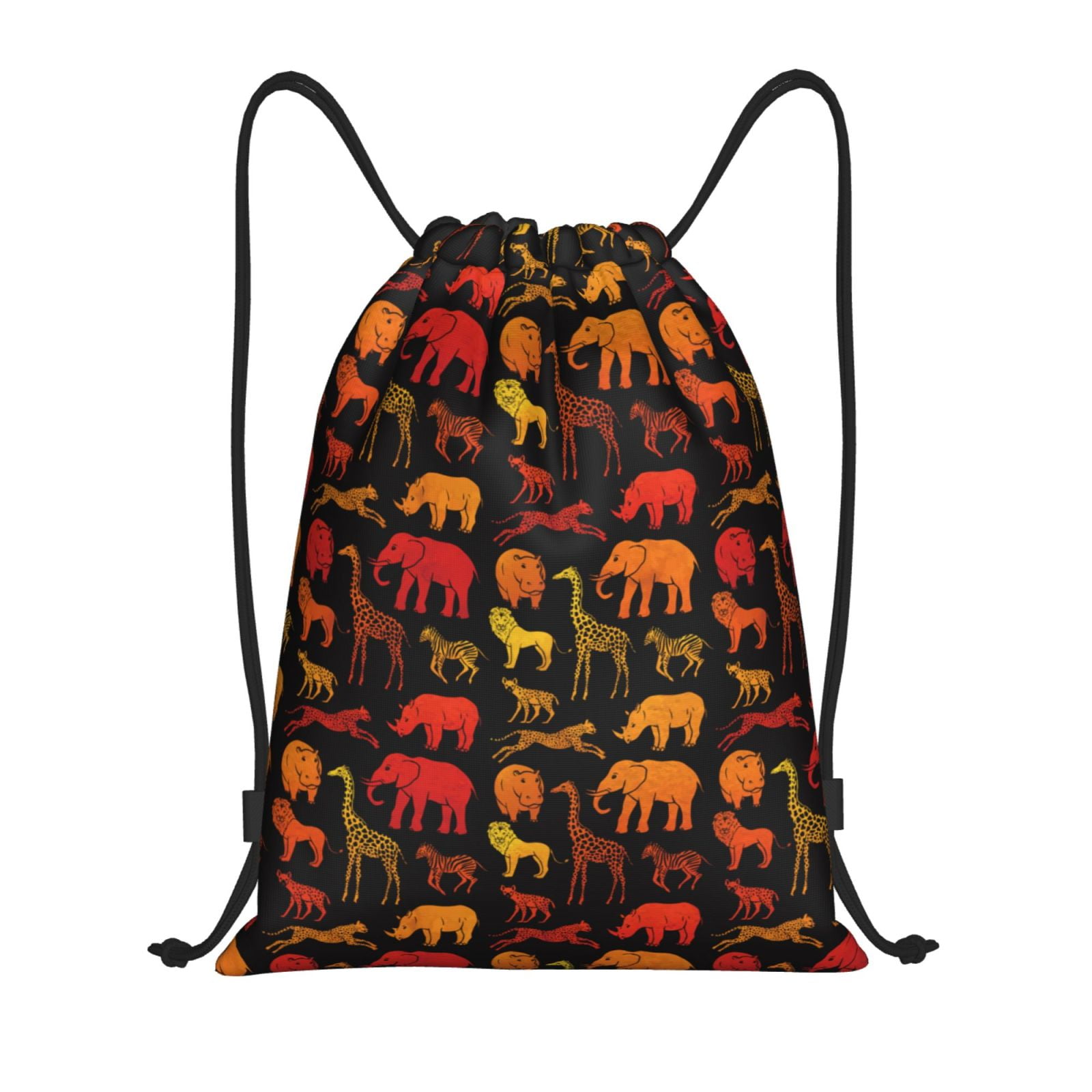 Drawstring Backpack Sports Gym Bag for Women Men, Animal print A Water