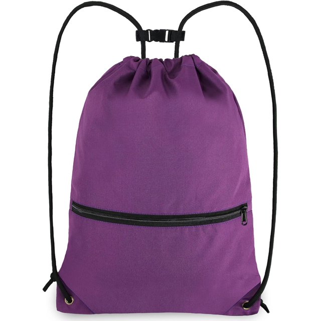 Drawstring Backpack Sports Gym Bag for Women Men Large Size With Two