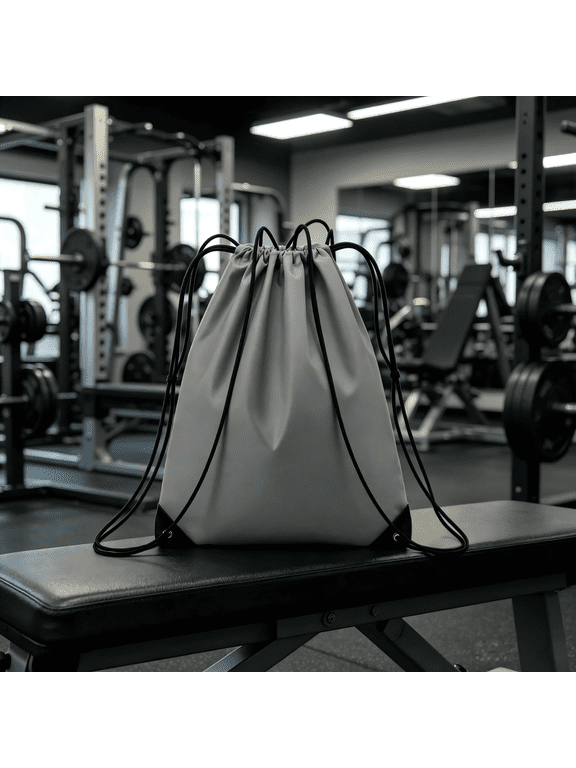 Drawstring Backpack Sports Gym String Bag, Water Resistant Nylon Sackpack Reinforced Bottom, Large Capacity Portable Cinch Backpack for Soccer Basketball Hiking Camping