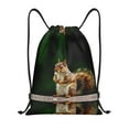 thumbnail image 1 of Drawstring Backpack - Squirrels Eating Peanuts On The Tree Splash Proof Small Drawstring Gym Bag for Women Men, Cinch Sports String Bag Backpack for Travel Swimming Beach, 1 of 8