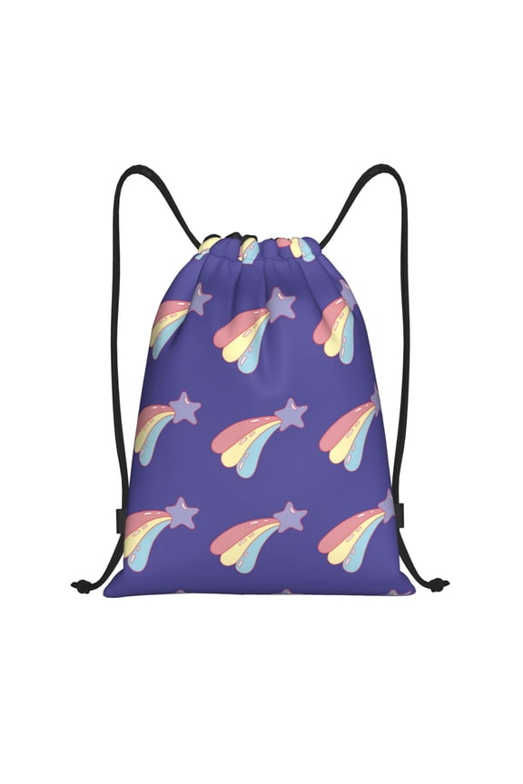 Drawstring Backpack - Star with a tail Splash Proof Small Drawstring Gym Bag for Women Men, Cinch Sports String Bag Backpack for Travel Swimming Beach