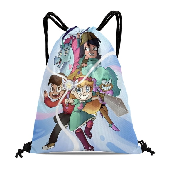 Drawstring Backpack for Star vs. the Forces of Evil Party Favor Bags Sackpack Adults Women Men Sports for Gym Travel Swimming Hiking Camping Tote Bag 11.8 15.7 in
