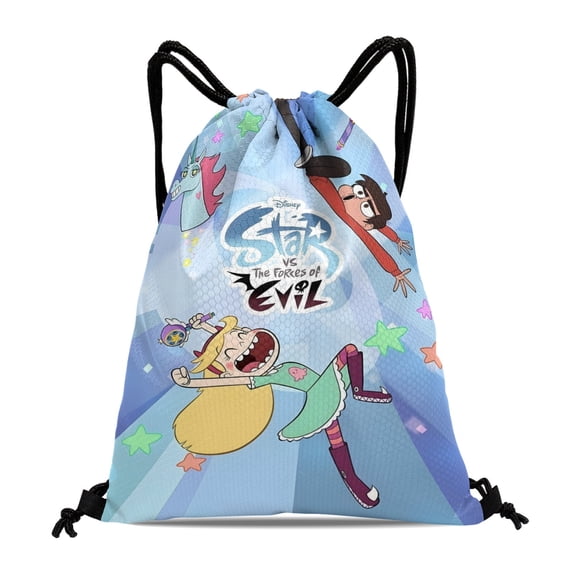 Drawstring Backpack for Star vs. the Forces of Evil Sackpack Adults Women Men Party Favor Bags Sports for Swimming Gym Travel Hiking Camping Tote Bag 11.8 15.7 in