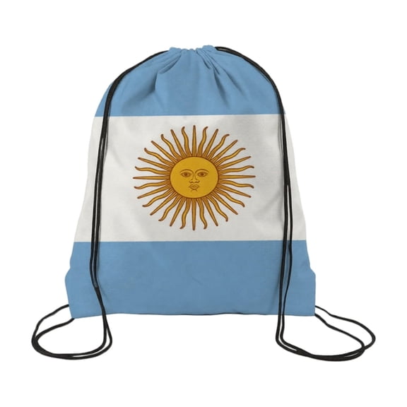 Drawstring Backpack Storage Bag Portable Fan Shoulder Bag with National Flag Print Lightweight Design for Daily Use Travel Sports