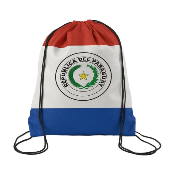Drawstring Backpack Storage Bag Portable Fan Shoulder Bag with National Flag Print Lightweight Design for Daily Use Travel Sports