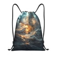 thumbnail image 1 of Drawstring Backpack - Stormy Ocean Vortex Splash Proof Small Drawstring Gym Bag for Women Men, Cinch Sports String Bag Backpack for Travel Swimming Beach, 1 of 8