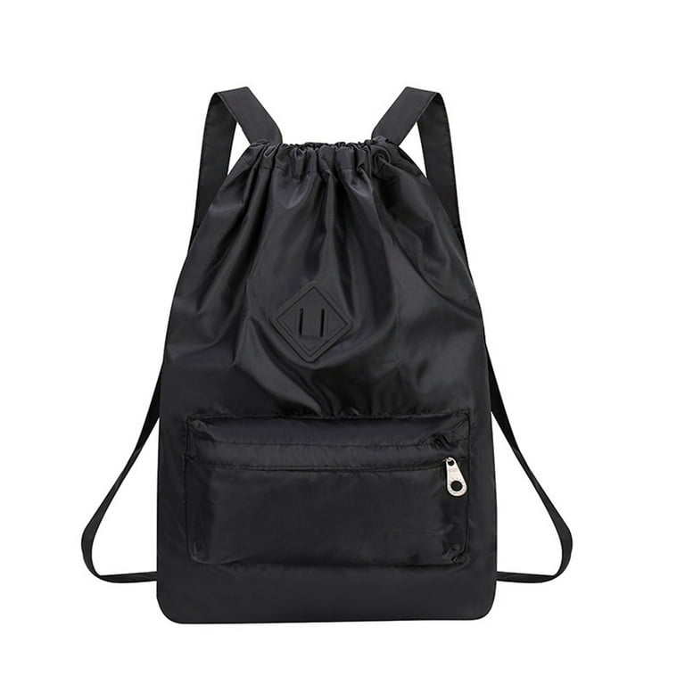 Drawstring Backpack String Bag Sackpack Cinch Water Resistant Nylon for Gym  Shopping Sport Yoga,black,black，G203957