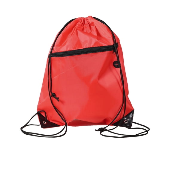Drawstring Backpack String Bag Sackpack Gym Sack with Zip Pocket for Sports, Gym, Swimming