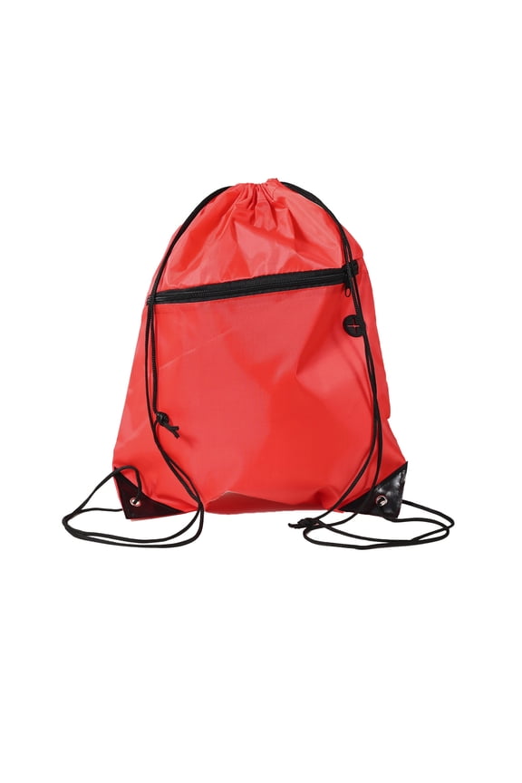 Drawstring Backpack String Bag Sackpack Gym Sack with Zip Pocket for Sports, Gym, Swimming